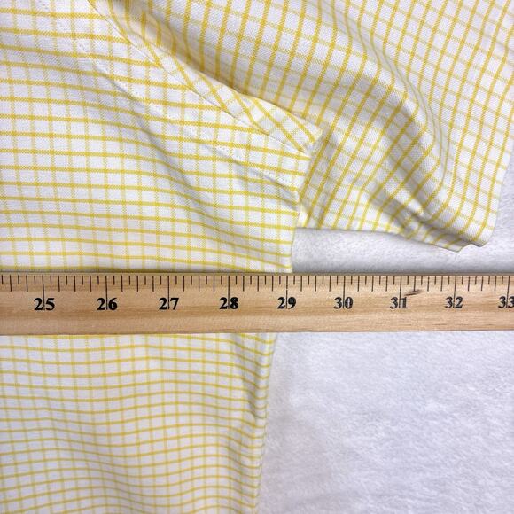 VTG Ralph Lauren Mens XXL White Yellow Windowpane Plaid Blue Pony Preppy Shirt - Picture 8 of 8